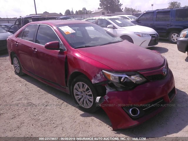 4T1BF1FK2CU557250 - 2012 TOYOTA CAMRY SE/LE/XLE MAROON photo 1
