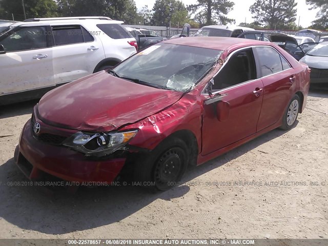 4T1BF1FK2CU557250 - 2012 TOYOTA CAMRY SE/LE/XLE MAROON photo 2