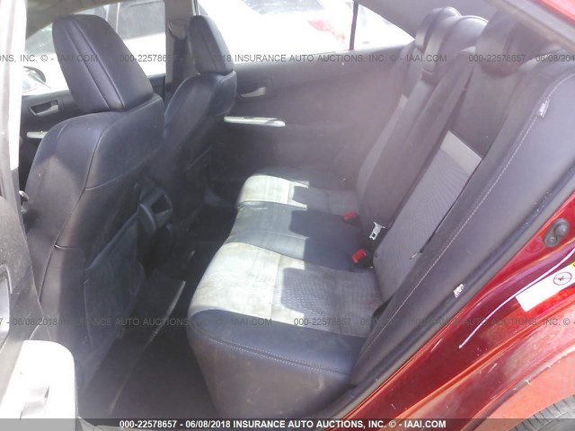 4T1BF1FK2CU557250 - 2012 TOYOTA CAMRY SE/LE/XLE MAROON photo 8
