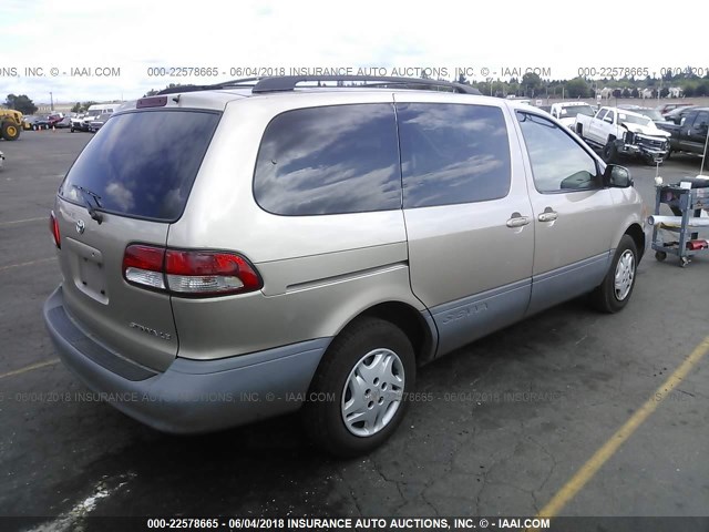 4T3ZF13C82U441908 - 2002 TOYOTA SIENNA LE/XLE Champagne photo 4