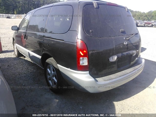 4N2ZN17T11D829276 - 2001 NISSAN QUEST GLE BLACK photo 3