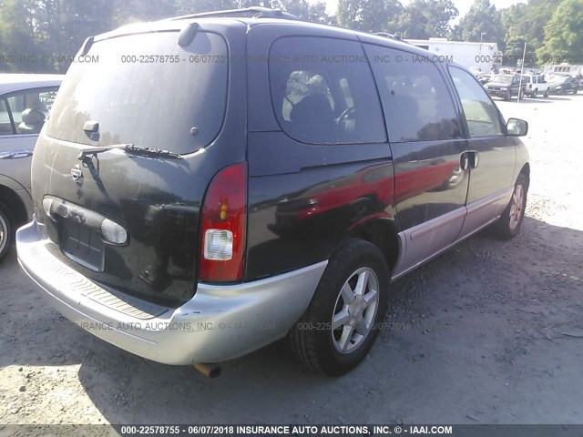 4N2ZN17T11D829276 - 2001 NISSAN QUEST GLE BLACK photo 4