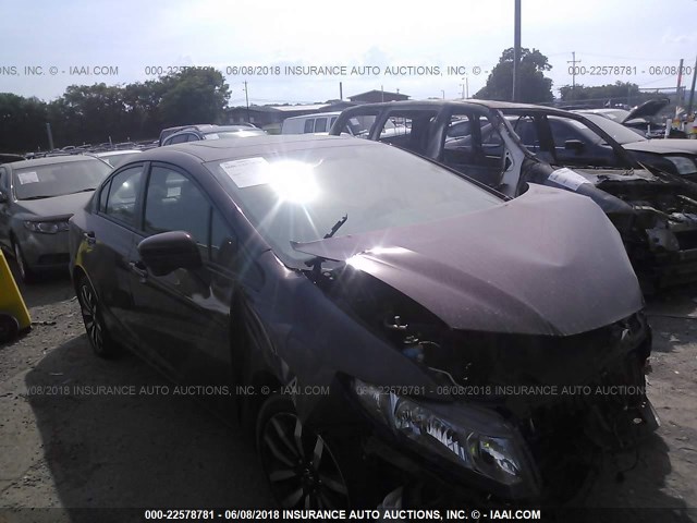 2HGFB2F91FH529016 - 2015 HONDA CIVIC EXL მუქწითელი ფოტო 1