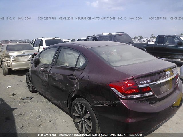 2HGFB2F91FH529016 - 2015 HONDA CIVIC EXL მუქწითელი ფოტო 3