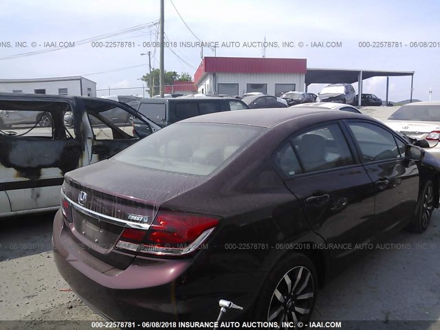 2HGFB2F91FH529016 - 2015 HONDA CIVIC EXL მუქწითელი ფოტო 4
