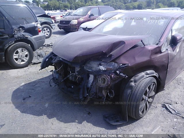 2HGFB2F91FH529016 - 2015 HONDA CIVIC EXL მუქწითელი ფოტო 6