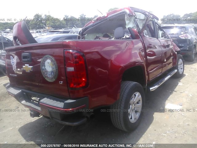 1GCGSCE35G1146217 - 2016 CHEVROLET COLORADO LT RED photo 4