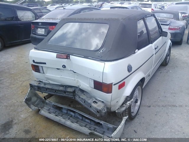 WVWCA0153KK017743 - 1989 VOLKSWAGEN CABRIOLET WHITE photo 4