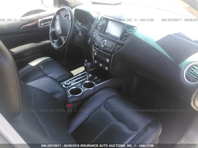 5N1AR2MM9DC634068 - 2013 NISSAN PATHFINDER S/SV/SL/PLATINUM WHITE photo 5