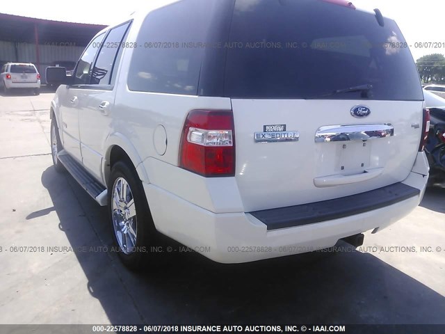 1FMFU195X8LA77368 - 2008 FORD EXPEDITION LIMITED WHITE photo 3