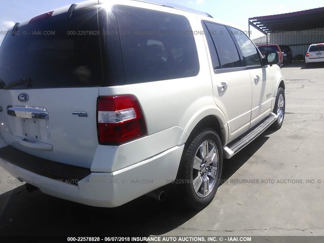 1FMFU195X8LA77368 - 2008 FORD EXPEDITION LIMITED WHITE photo 4
