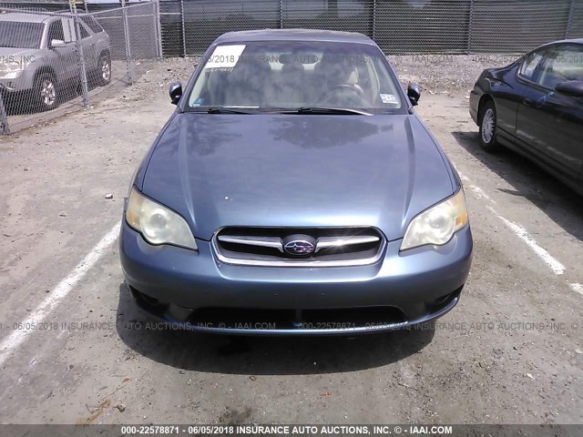 4S3BL626367219619 - 2006 SUBARU LEGACY 2.5I LIMITED BLUE photo 6