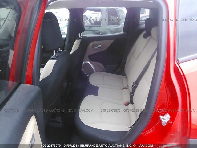 ZACCJBBH0FPB71474 - 2015 JEEP RENEGADE LATITUDE RED photo 8