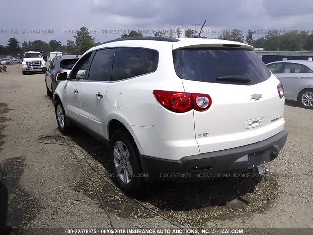 1GNKRGED3BJ206324 - 2011 CHEVROLET TRAVERSE LT WHITE photo 3