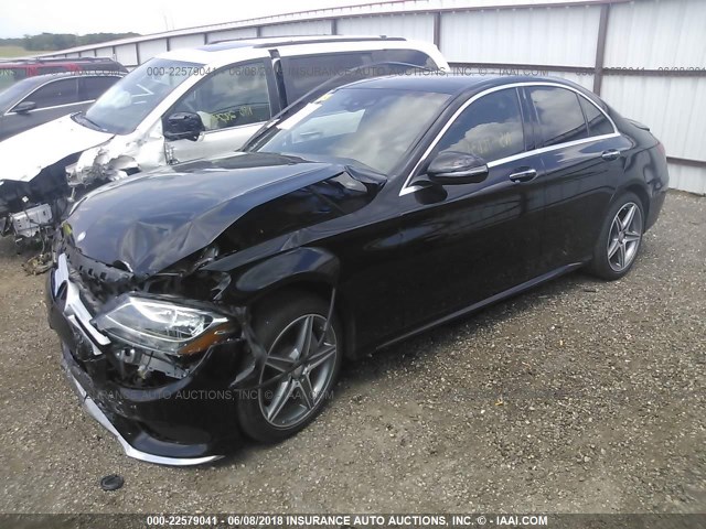 55SWF4KBXGU147922 - 2016 MERCEDES-BENZ C 300 4MATIC BLACK photo 2