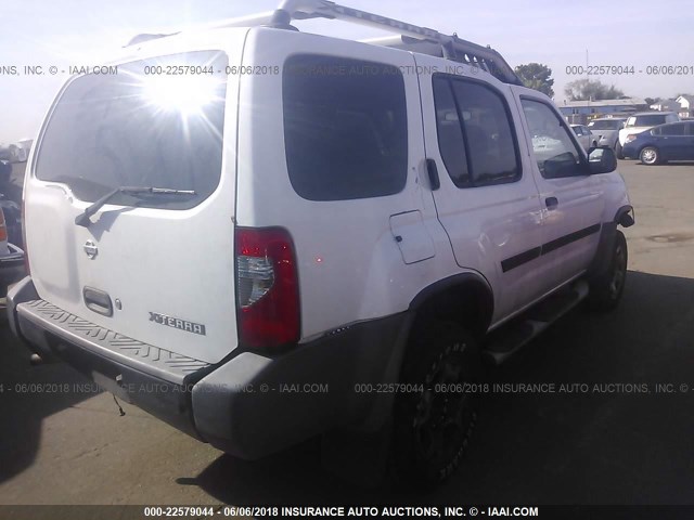 5N1ED28T31C544122 - 2001 NISSAN XTERRA XE/SE WHITE photo 4