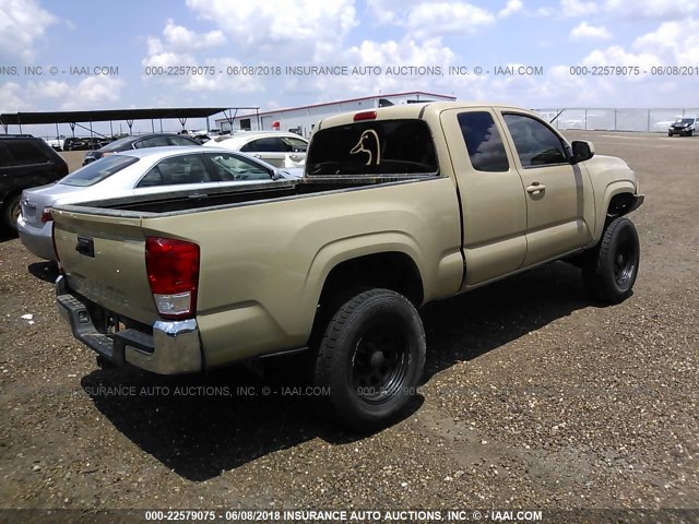 5TFSZ5AN9GX014924 - 2016 TOYOTA TACOMA ACCESS CAB/SR5/TRD SPT/OR TAN photo 4