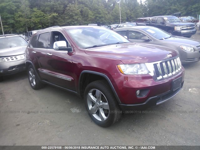 1C4RJFCG0CC132694 - 2012 JEEP GRAND CHEROKEE OVERLAND RED photo 1