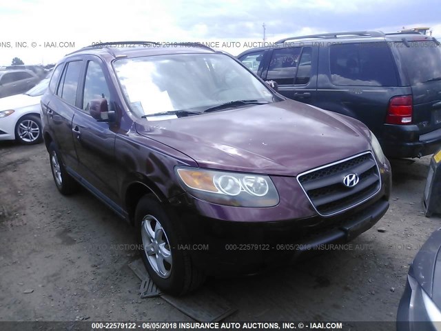 5NMSG13D77H100728 - 2007 HYUNDAI SANTA FE GLS MAROON photo 1