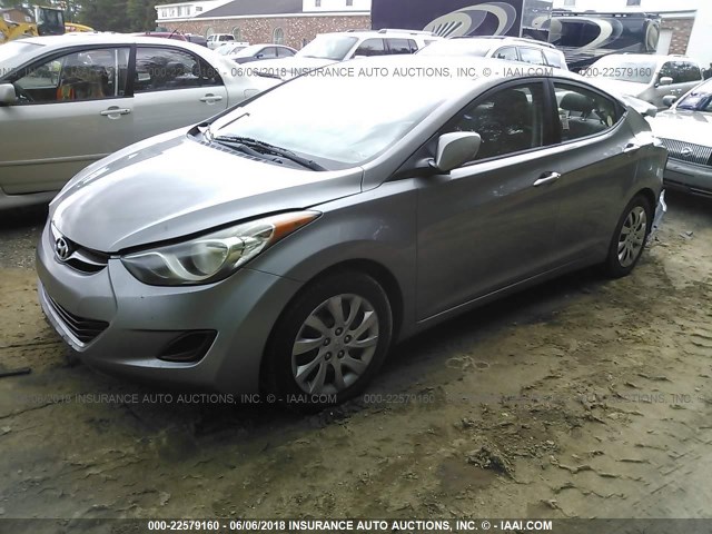 KMHDH4AE1CU304443 - 2012 HYUNDAI ELANTRA GLS/LIMITED GRAY photo 2