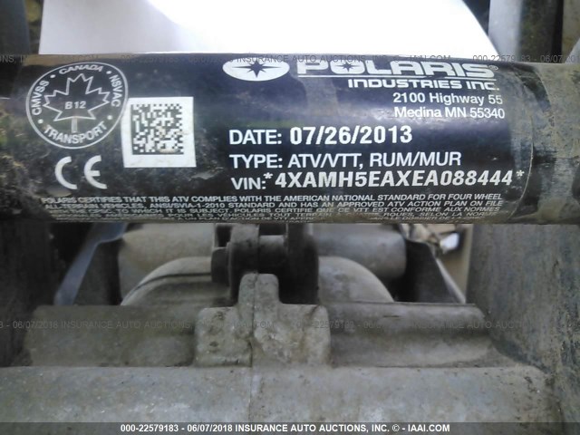 4XAMH5EAXEA088444 - 2014 POLARIS SPORTSMAN 570 EPS 绿色 照片 10