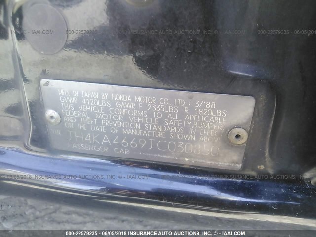 JH4KA4669JC030850 - 1988 ACURA LEGEND LS BLACK photo 9