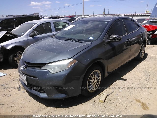 5YFBURHE1EP017209 - 2014 TOYOTA COROLLA L/LE/LE PLS/PRM/S/S PLS GRAY photo 2