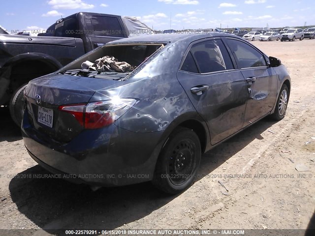 5YFBURHE1EP017209 - 2014 TOYOTA COROLLA L/LE/LE PLS/PRM/S/S PLS GRAY photo 4