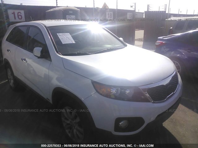 5XYKUDA29BG003223 - 2011 KIA SORENTO EX WHITE photo 1