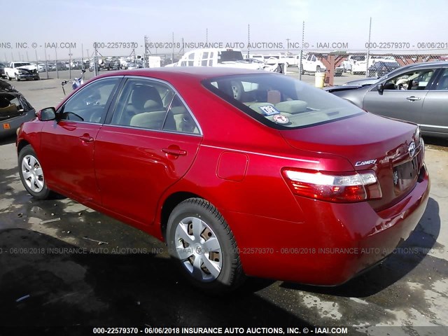 4T1BE46K87U091320 - 2007 TOYOTA CAMRY NEW GENERAT CE/LE/XLE/SE RED photo 3