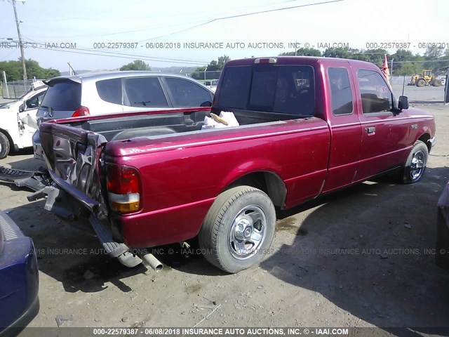 1FTCR14A1SPA05570 - 1995 FORD RANGER SUPER CAB RED photo 4