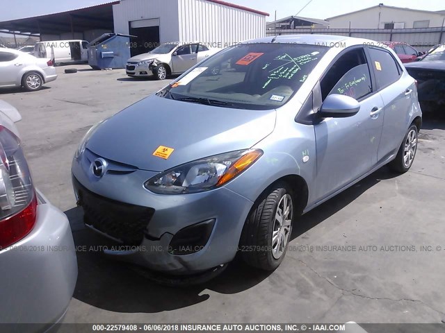 JM1DE1KY5D0166628 - 2013 MAZDA MAZDA2 BLUE photo 2