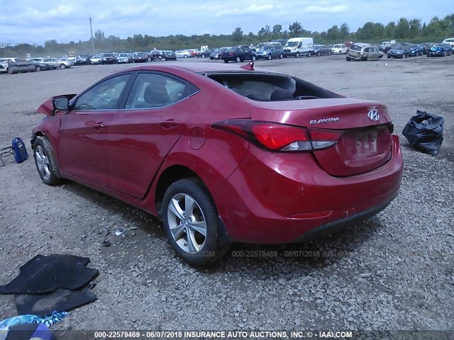 KMHDH4AE9GU493526 - 2016 HYUNDAI ELANTRA SE/SPORT/LIMITED RED photo 3