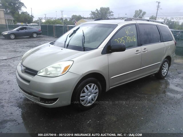 5TDZA23C45S230540 - 2005 TOYOTA SIENNA CE/LE GOLD photo 2