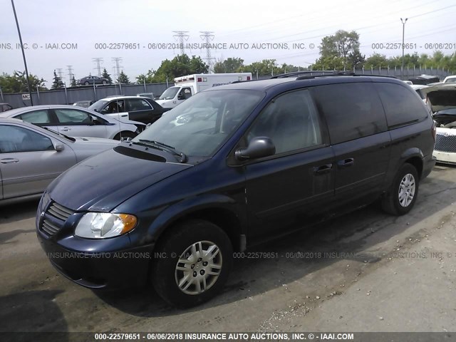 2D4GP24R05R377250 - 2005 DODGE GRAND CARAVAN SE BLUE photo 2