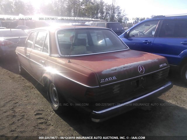 WDBAB23A6CB300647 - 1982 MERCEDES-BENZ 240 D BROWN photo 3