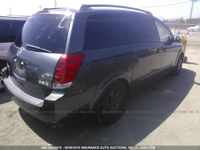 5N1BV28U75N101815 - 2005 NISSAN QUEST S/SE/SL GRAY photo 4