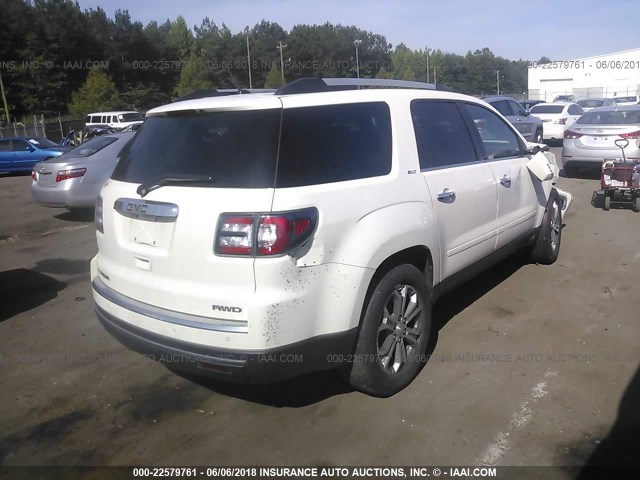 1GKKVRKD4FJ324445 - 2015 GMC ACADIA SLT-1 Biały zdjęcie 4