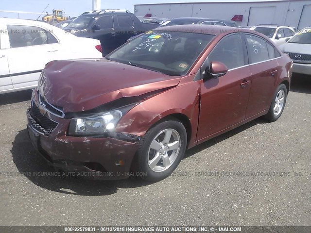 1G1PF5SC1C7305545 - 2012 CHEVROLET CRUZE LT BROWN photo 2