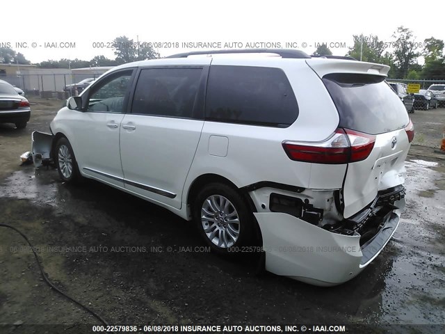 5TDYK3DC0FS648947 - 2015 TOYOTA SIENNA XLE/LIMITED WHITE photo 3