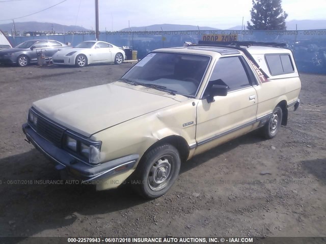 JF2AT53B4DE502865 - 1983 SUBARU BRAT GL YELLOW photo 2