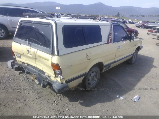 JF2AT53B4DE502865 - 1983 SUBARU BRAT GL YELLOW photo 4