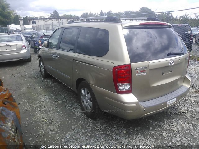 KNDMC233976013055 - 2007 HYUNDAI ENTOURAGE GLS/SE/LIMITED GOLD photo 3