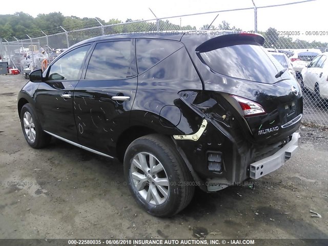 JN8AZ1MU7EW416584 - 2014 NISSAN Murano S/SL/SV/LE BLACK photo 3