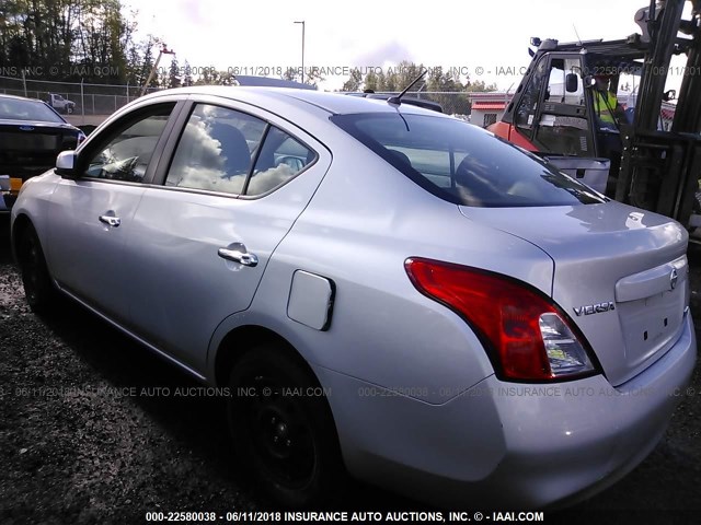 3N1CN7AP4CL898230 - 2012 NISSAN VERSA S/SV/SL SILVER photo 3