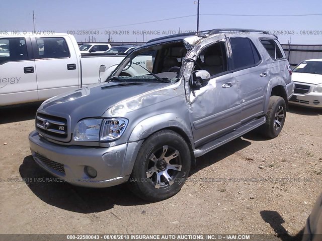 5TDZT38AX3S175404 - 2003 TOYOTA SEQUOIA LIMITED SILVER photo 2