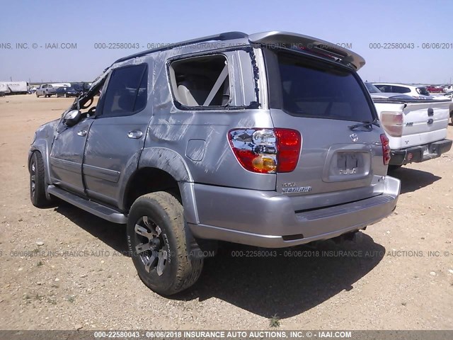 5TDZT38AX3S175404 - 2003 TOYOTA SEQUOIA LIMITED SILVER photo 3