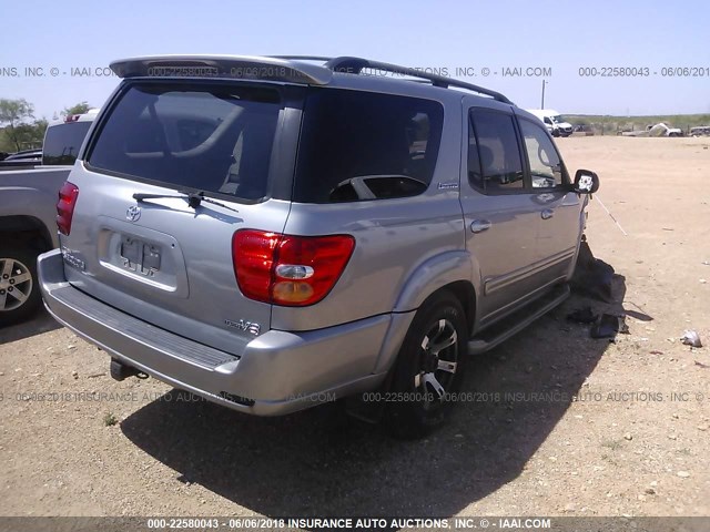 5TDZT38AX3S175404 - 2003 TOYOTA SEQUOIA LIMITED SILVER photo 4