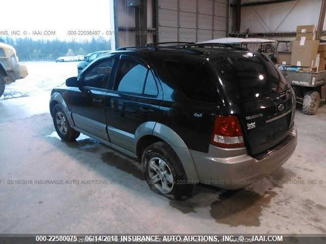 KNDJC733065581280 - 2006 KIA SORENTO EX/LX BLACK photo 3