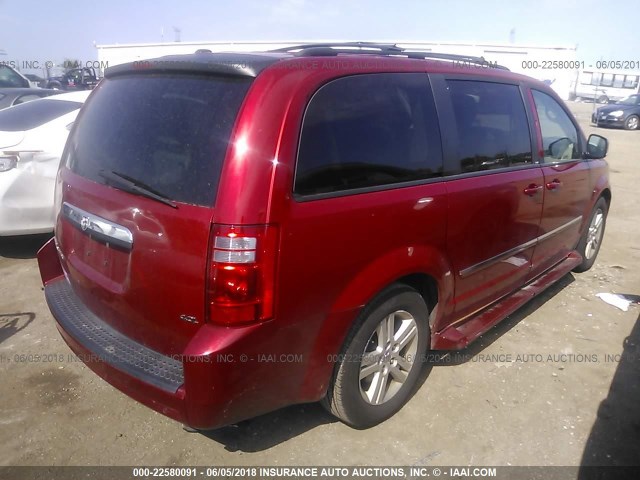 2D8HN54X48R732739 - 2008 DODGE GRAND CARAVAN SXT RED photo 4